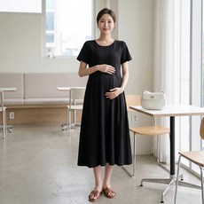 인피어스 심플 이지핏 임부 반팔 원피스 I263-0325