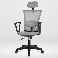 체어포커스 레오 대요추헤더형 3각팔 블랙바디 의자 L04, 패브릭 올그레이