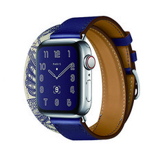 Mani研究室 Apple Watch 雙圈皮革錶帶 38~40 mm, Blanc Swift 印花