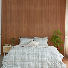 Sofraum 格紋薄被+枕頭套組, 薄荷