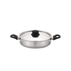 EDELKOCHEN 電磁爐適用3層304不鏽鋼雙耳淺湯鍋 300ULTIME241, 單色, 24cm