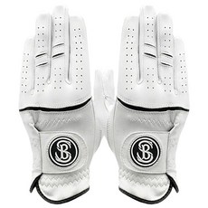 SNBRO 男士羊皮純柔雙層加厚高爾夫手套 (雙手用), 1組, 白色