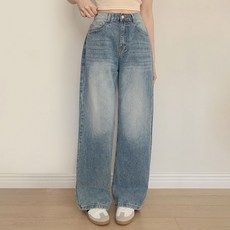 Planday 女款 Ring-O 舒適後鬆緊帶半寬版牛仔褲 短版