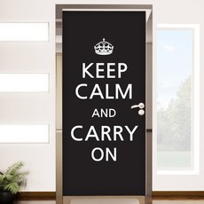 꾸밈 pm085 Keep calm and carry on 현관문시트지, 블랙