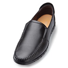 VONIN 남성용 소가죽 오플레더 콜프 슬립온 캐주얼화 TS094BK