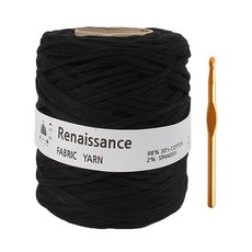 Yarna Renaissance粗編織線+金屬大鉤針 9mm, 21. 黑色