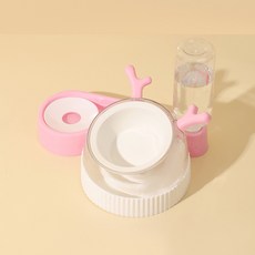 PASTEL PET 寵物3合1小鹿飲水餵食器, 1個, 粉紅色