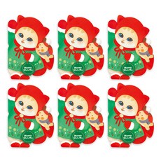 From&To 貓咪聖誕卡 6p + 信封 6p 套組 FS734106, 混合色, 1套