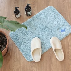 sina&somo 迷你刺繡超細纖維地墊, 海豚藍