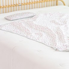 ahtty blanc 人造絲枕芯 + 枕頭套 2件 + 毯子組