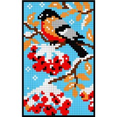 Pixabric 藝術積木 DIY 傑作製作+積木錘+框架衣架+牆鉤套組, FP-08 雪與鳥