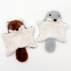 doongdoongpet 寵物發聲飛鼠安撫娃娃2件組, 1套, 棕色, 灰色