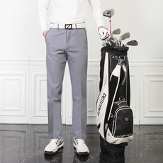 Mineflow 男士隱藏式鬆緊帶高爾夫登山機能格紋褲 LI D178