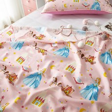 ISOLHOME 單人被 灰姑娘圖, 粉色