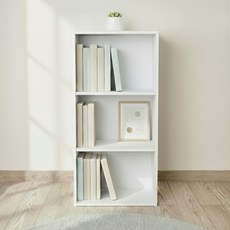 아이리스 오픈 책장 CX-3, 올화이트, 3단