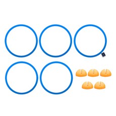 DING DONG PET 寵物圓形跨欄 5入+固定架 5入, 1套, 藍色