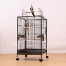 칠시 앵무새 오픈형 이동식 새장 A타입, 블랙, 1개