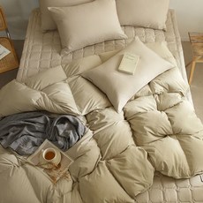 라셀렌 빌리프 거위털 폴란드 80 구스다운 차렵이불 300g, 크림오트밀