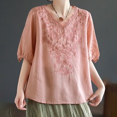 포플러앤씨 오프싱 자수 블라우스