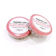 lallayena 可愛的紙膠帶 6mm*10m 2捲入, 89粉灰色可愛花紋線, 2套