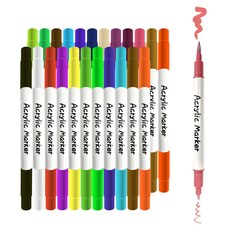 DADA 雙頭裝飾刷具壓克力顏料麥克筆, 1組, 24 種顏色