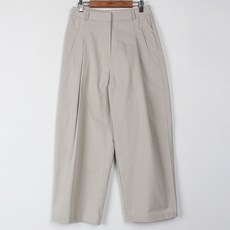 빼빼 여성용 하이웨스트 핀턱 9부 배기 코튼 팬츠