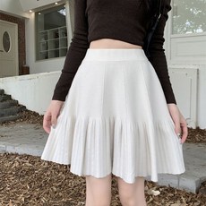 I'M MONG 女款荷葉邊點綴鬆緊帶針織裙