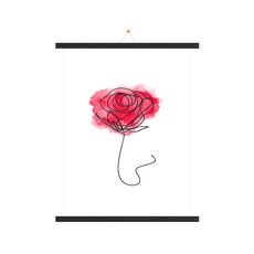 인테리어 장미H 포스터 + 족자 + 끈 랜덤발송, 블랙우드