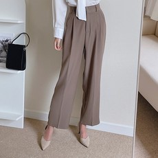 Lamir 女款顯瘦高腰半修身靴型西裝褲 短版