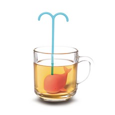 Gongdreen 鯨魚夢幻鯨魚泡茶器, 粉紅色, 1個