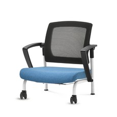 체어포커스 슬라이딩 좌식의자 C530, 블랙(팔걸이) + 블랙(등받이) + 고급 블루(방석), 1개