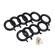 일반 커튼링 25mm 10p + 커튼핀 10p, 블랙, 1세트