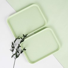 零廢棄粉彩方形托盤, 2個, 薄荷綠