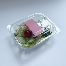 Tinapicnic 透明單格一次性容器 20入 + 粉彩粉紅感謝貼紙 20入組, 1套, 一次性容器 + 貼紙