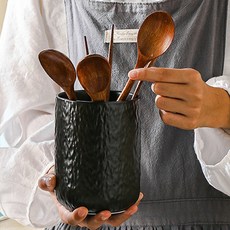 몬드스팟 세라믹 울퉁불퉁 대용량 조리도구 수저통 소형 RB20730, 블랙, 1개