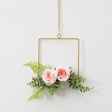 家居咖啡廳內牆裝飾花卉裝飾 20 平方粉紅玫瑰, 淺粉色+綠色