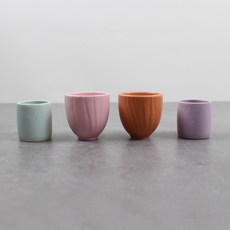 Dalsogum 驪州陶瓷酒杯禮物 迷你燒酒杯 白乾酒杯 半口杯 粉彩4件組, 1套, 混合色