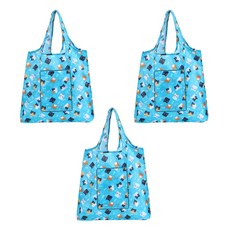 알로데 아라냐 패턴 접이식 장바구니, 01 블루강아지, 3개