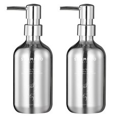 Winprice 洗髮精按壓分裝瓶 500ml, 2瓶, 銀色