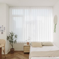 任何人 雪紡蝴蝶摺景紗簾 2件組, 白色