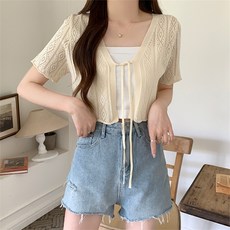 LUNA GIRL 女款Likopeu鏤空針織開襟衫 L24SMC031503