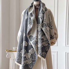 Moirbella 女款 Rose B 圖案披肩圍巾 灰色