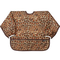 플리에 유아용 방수 긴팔 턱받이, 23 브라운호피, 1개, 1개입