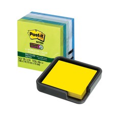 3M Post-it 便利貼盒+強力黏貼便利貼 654-5SST, 黑色（邊架）, 1套