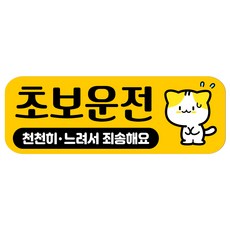 루키마켓 자국없는 리무버블 탈부착 초보운전 스티커 자석, JC39 사과냐옹, 1개