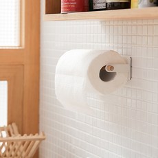 木製廚房紙巾架, 白色的, 1個