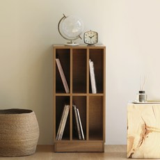 아이엔지홈 르네 빈티지 책장 거실 LP수납장 450 방문설치, BALI OAK