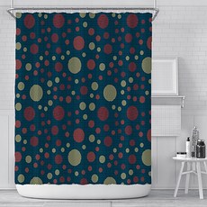 MarketA 波浪圓點浴簾 TYPE7 180 x 180 cm 90g, 1個