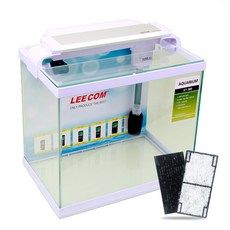 LEECOM 一體式魚缸 XT-300 + 上部過濾補充包 2入 SC-30 套組, 白色(魚缸), 1個