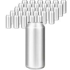 封罐機專用含蓋鋁製空罐, 500ml, 124個, 124個
